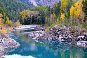Autumnal flathead river