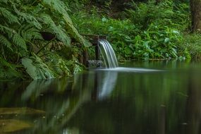 Small quiet waterfall among the forest