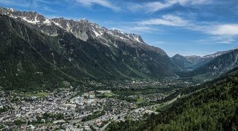 Mont Blanc - a crystalline massif on the border of France and Italy