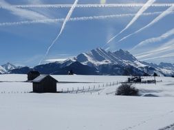 snow field on the background of the Hohe Tauern in Austria