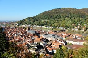 panorama of the city of Heidelberg near the river