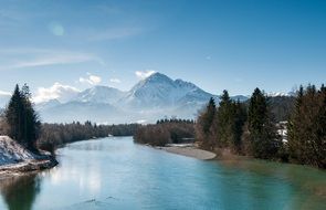 very beautiful mountains forest