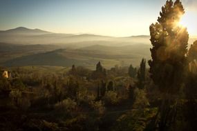 panorama of picturesque Tuscany in Italy