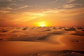 landscape of desert at the sunset