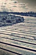 empty lonely wooden walkway