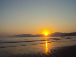 sunset on tropical beach