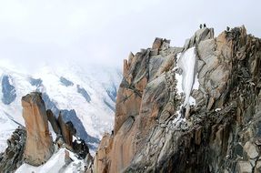 Mountain landscape of snowy rocks