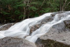 small waterfall in motion
