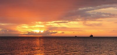 sunrise on the sea horizon