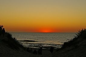 sunset on the quiet coast