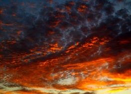 landscape of cloudly sky at the sunset