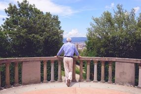 man on the observation deck in the Boboli Garden