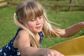 blond girl in movement portrait