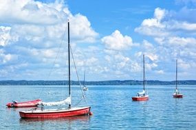 anchored boats, germany, Bavaria