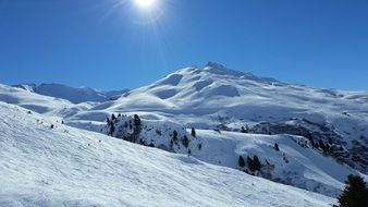 snowy sunny ski slope