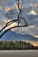 landscape of Lake near the mountain in British Columbia