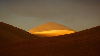 Golden mountain in dessert