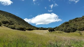 Landscape with the beautiful green mountain