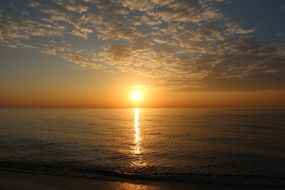 beautiful sunset on the beach in Spain