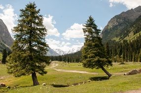 beautiful high mountains in kyrgyzstan