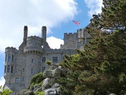 View from the trees of the historic castle in england