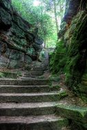 staircase among stony landscape