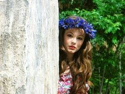 girl nature wreath