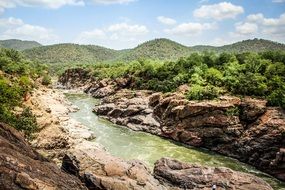 River in a picturesque gorge, India