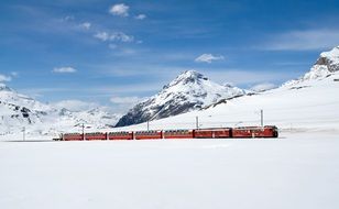 Railway on the Bernina in Switzerland