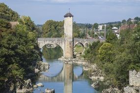 bridge over gave de pau in orthez