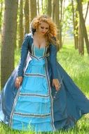 woman in blue princess dress