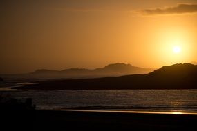 amazing sunset panorama sea landscape