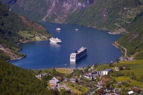 top view of the fjords in Norway