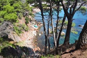 blue lagoon on the Mediterranean Sea in Spain