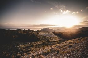 incredibly beautiful mountains sunset