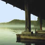 sky trees nature water dock wood