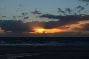 landscape of sunset cloud sky near sea beach