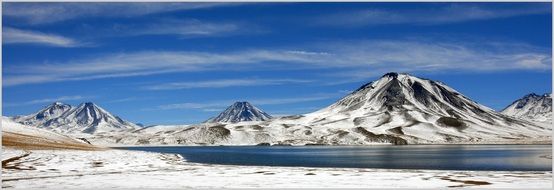 scenic andes mountains at miscanti lake, chile