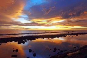 colorful sunset in indonesia