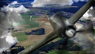 plane in the clouds