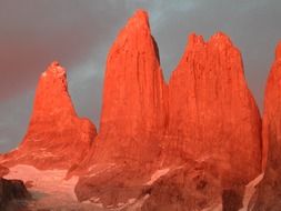 red granite mountains, chile, torres del paine