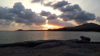 evening sky on the beach