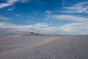 white sand desert under blue sky, scenic landscape