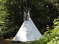 tipi like a tent in the forest