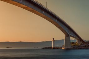 lighthouse near the bridge on the island of skye