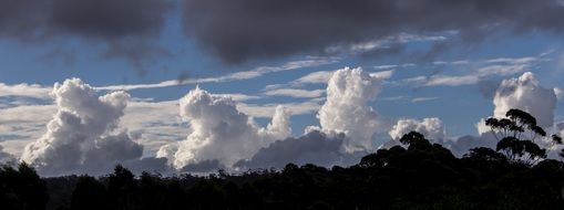 big white soft clouds on blue sky