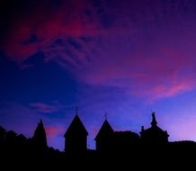 Roofs of the mills at sunset
