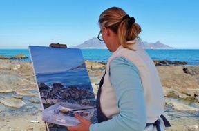 landscape painting artist focused