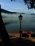 street lamp by the titisee lake, germany