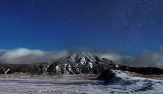 beautiful starry sky over the mountain